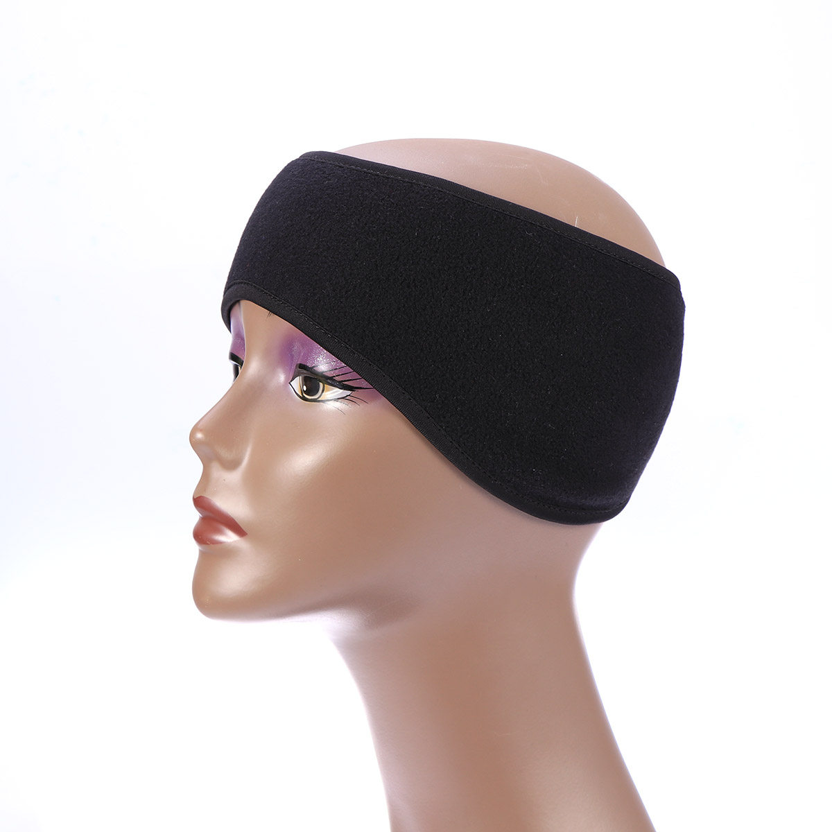 Fleece Ear Warmer Band - Bandeau chauffe-oreilles unisexe noir en polaire