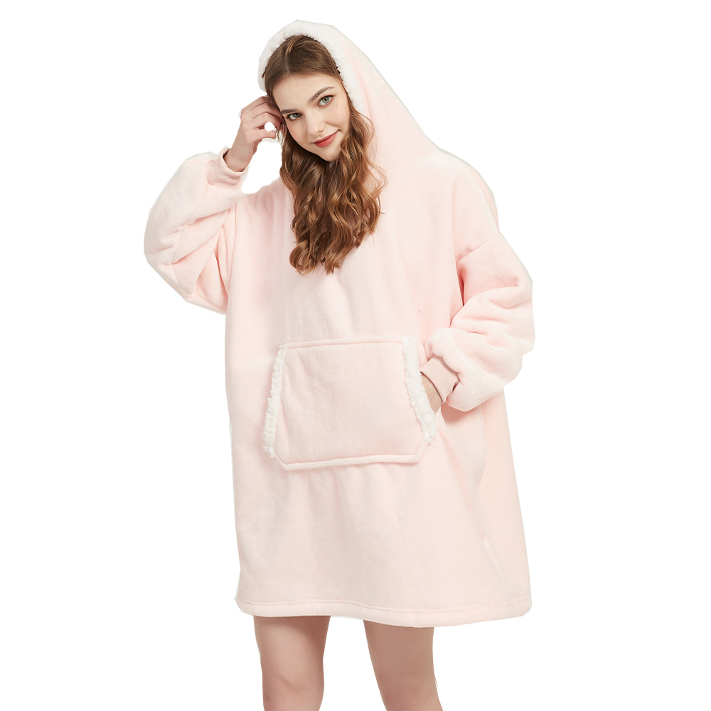 Sherpa Hoodie Fleece - Couverture en peluche en microcarence Smile