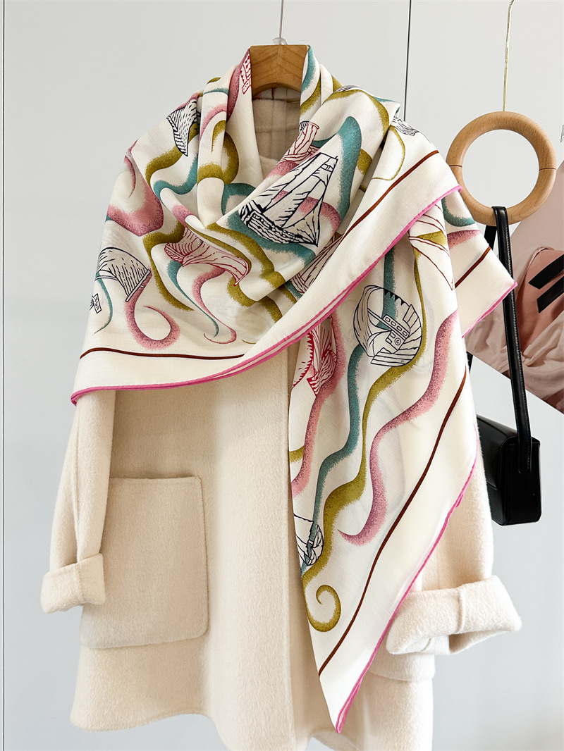 Écharpe double face 135 cm, ch - Cashmere Pashmina Wrap avis et prix