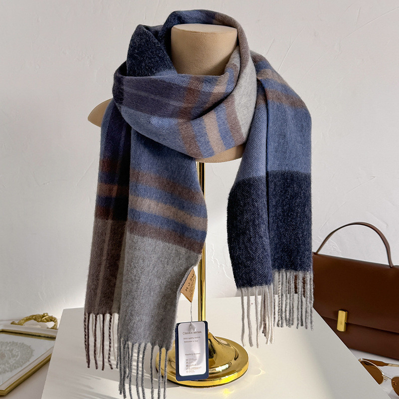 Écharpe 100% laine à carreaux  - Wool Scarf Men avis et prix