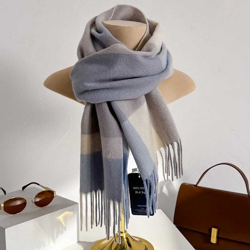 Écharpe 100% laine à carreaux  - Wool Scarf Men avis et prix