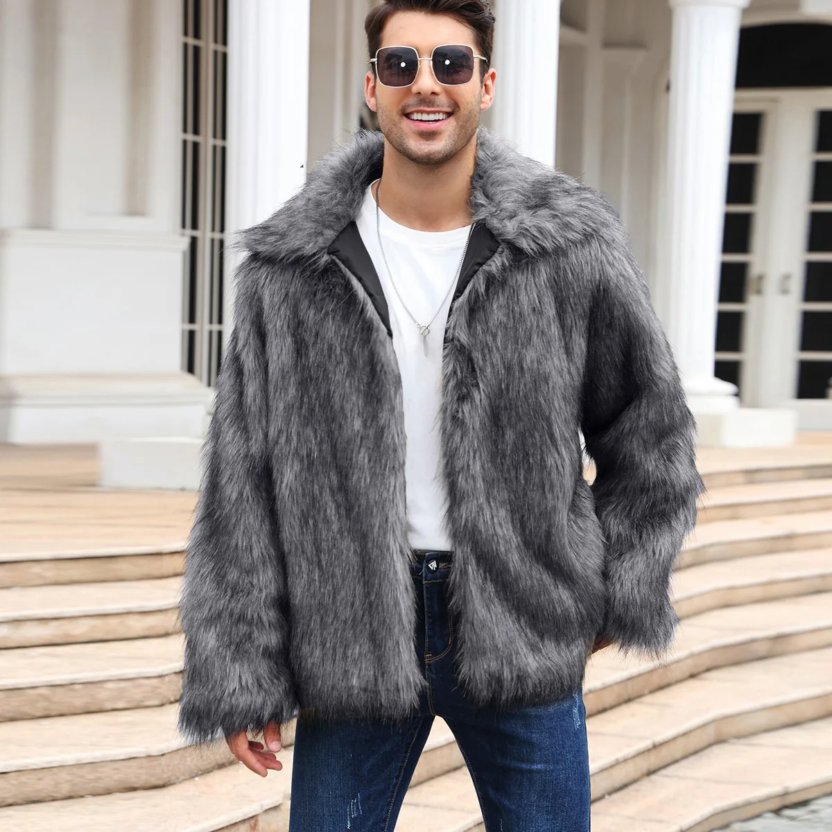 Hommes fausse fourrure de rena - Down Jacket Packable avis et prix