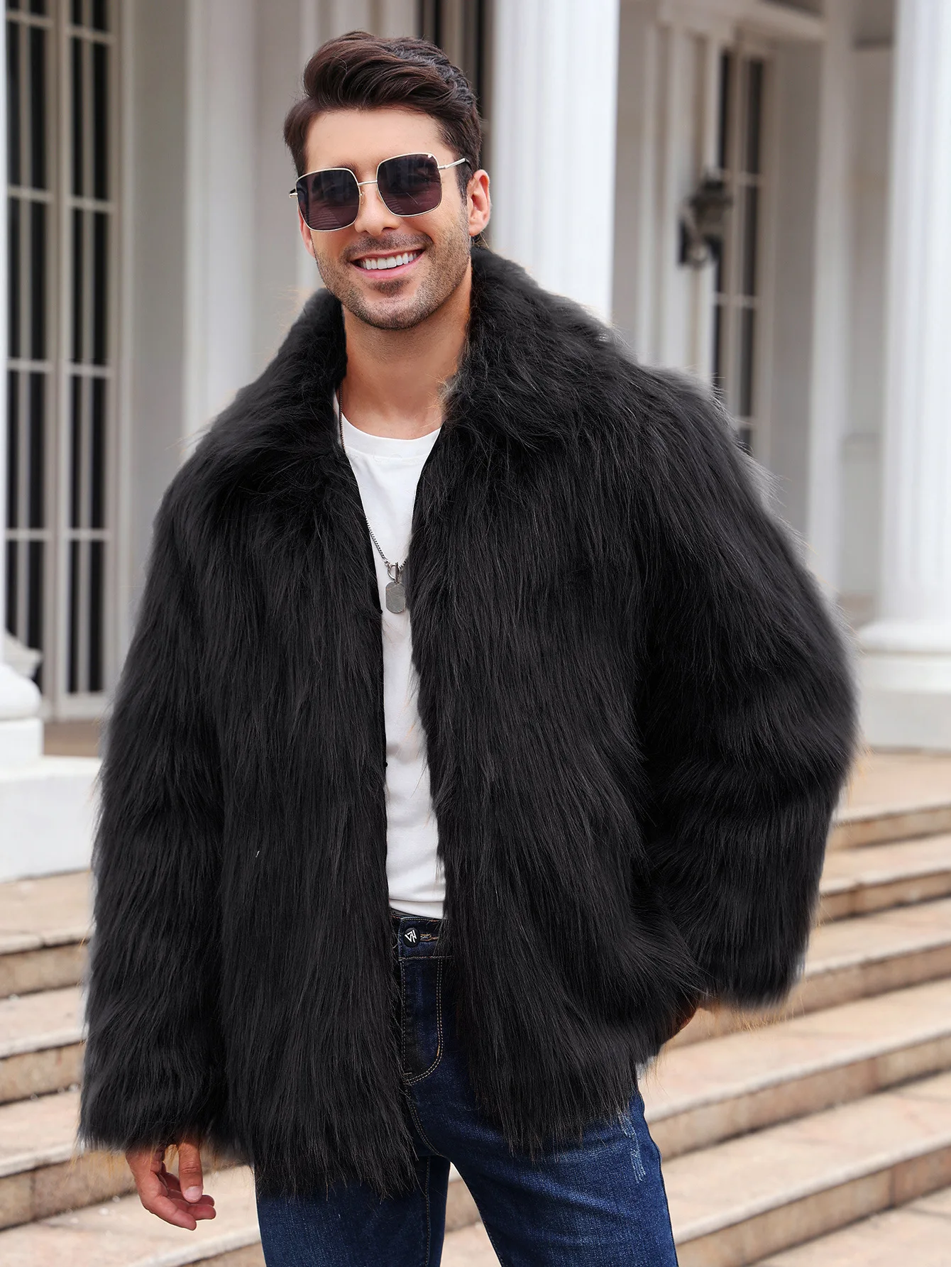 Hommes fausse fourrure de rena - Down Jacket Packable avis et prix