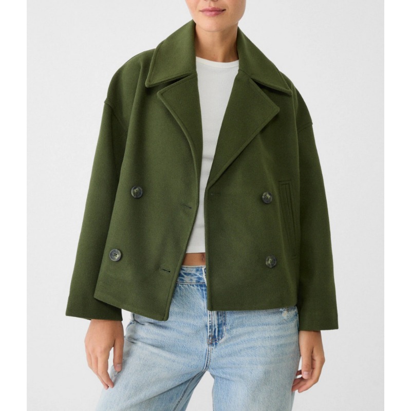Manteau court en laine mélangé - Wool Coat Peacoat avis et prix